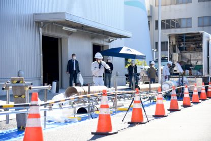 川口市上下水道局にて施工実演