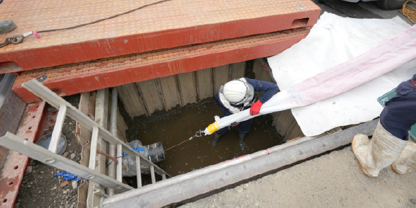 更生材料の引き込み開始(発進側)